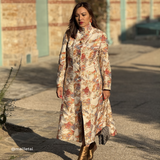 Tissu Brocart, Soie - Métallisé Abstrait Orange, Aquila