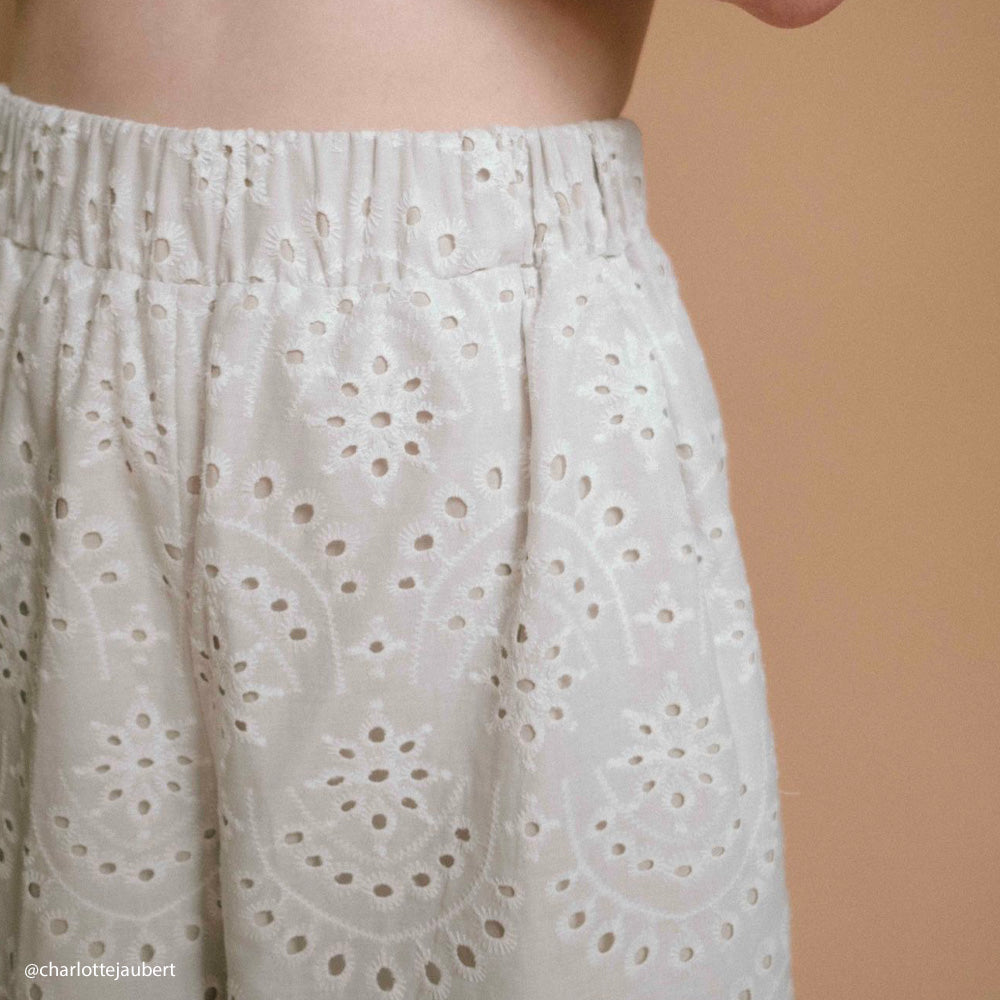 Tissu Brodé, Coton - Broderie anglaise, Giada