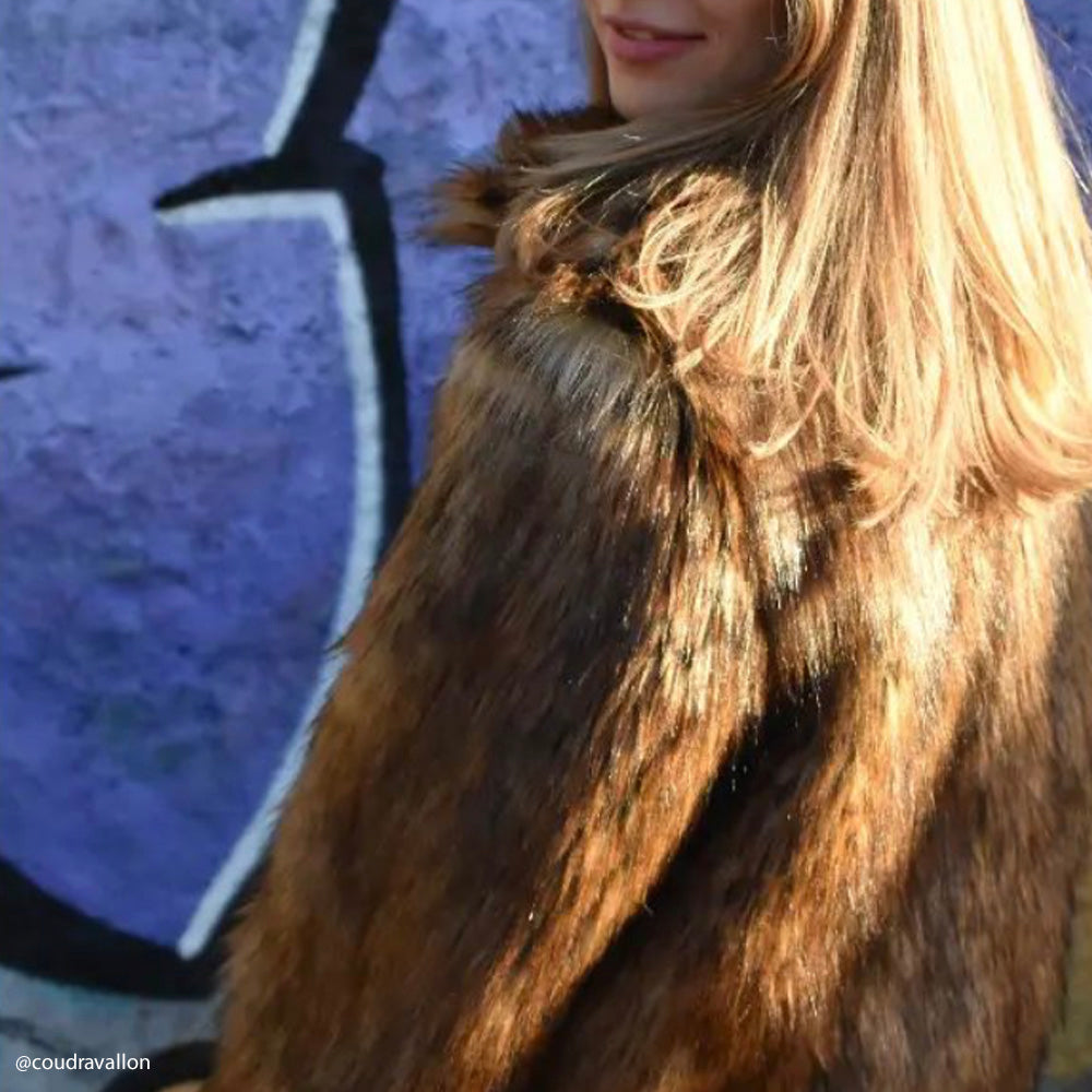Eco-fur fabric, long hair - Rousse, Volpe