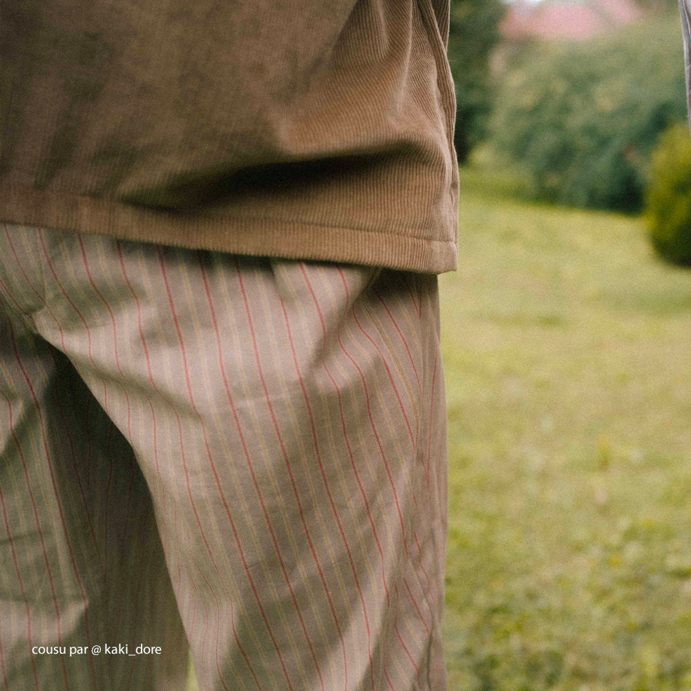 Tissu Gabardine Stretch, Coton - Rayé, Campo