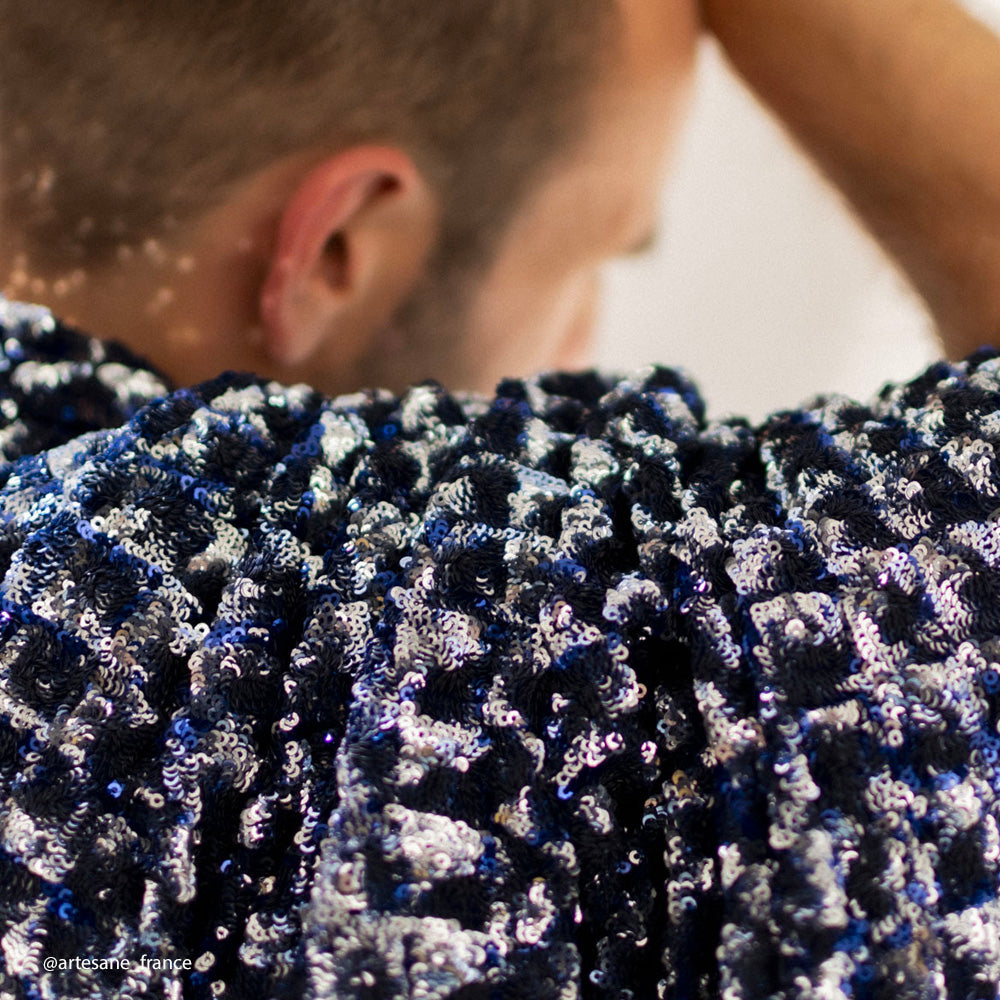 Tissu Tulle Brodé, Paillettes - 3 coloris, Lady