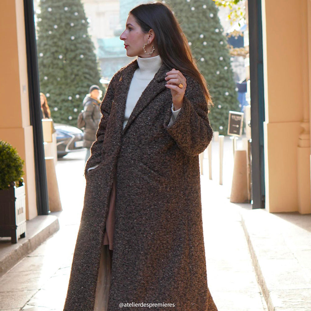 Tissu Manteau, Bouclette - Métallisé, Bagliori