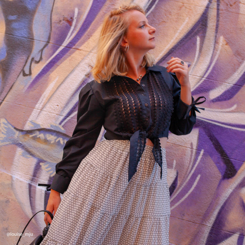 Tissu Popeline, Coton - Noir, Lexa