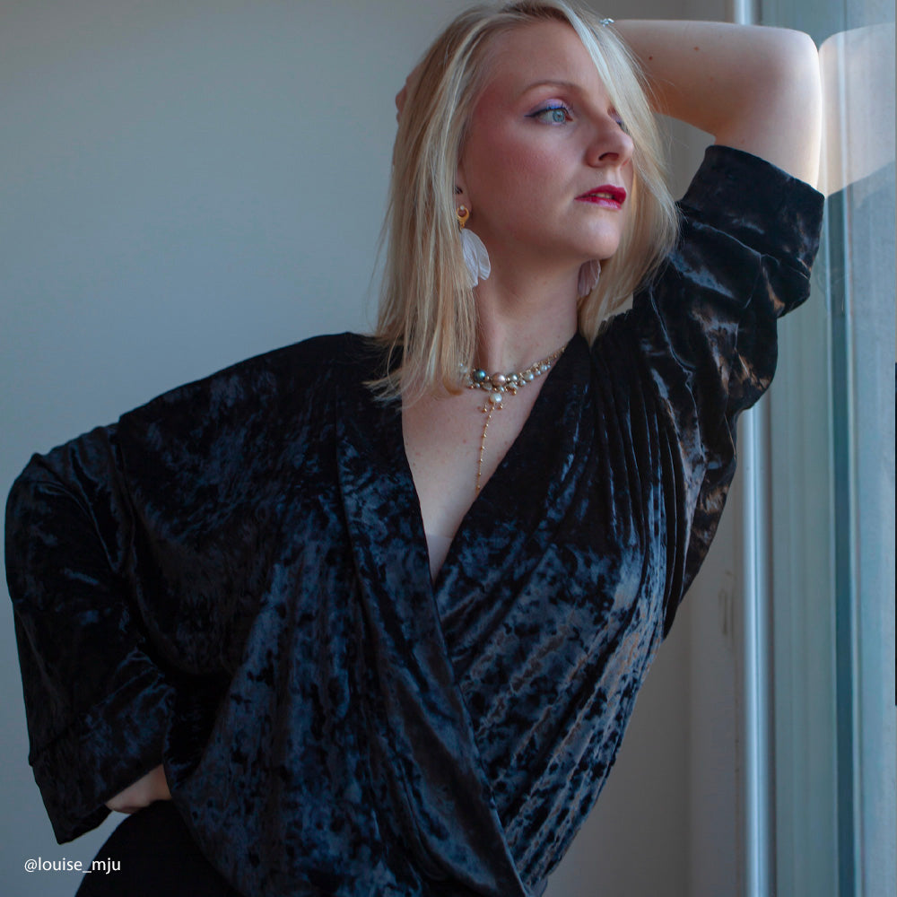 Tissu Velours Stretch - Frappé, Ombrapura