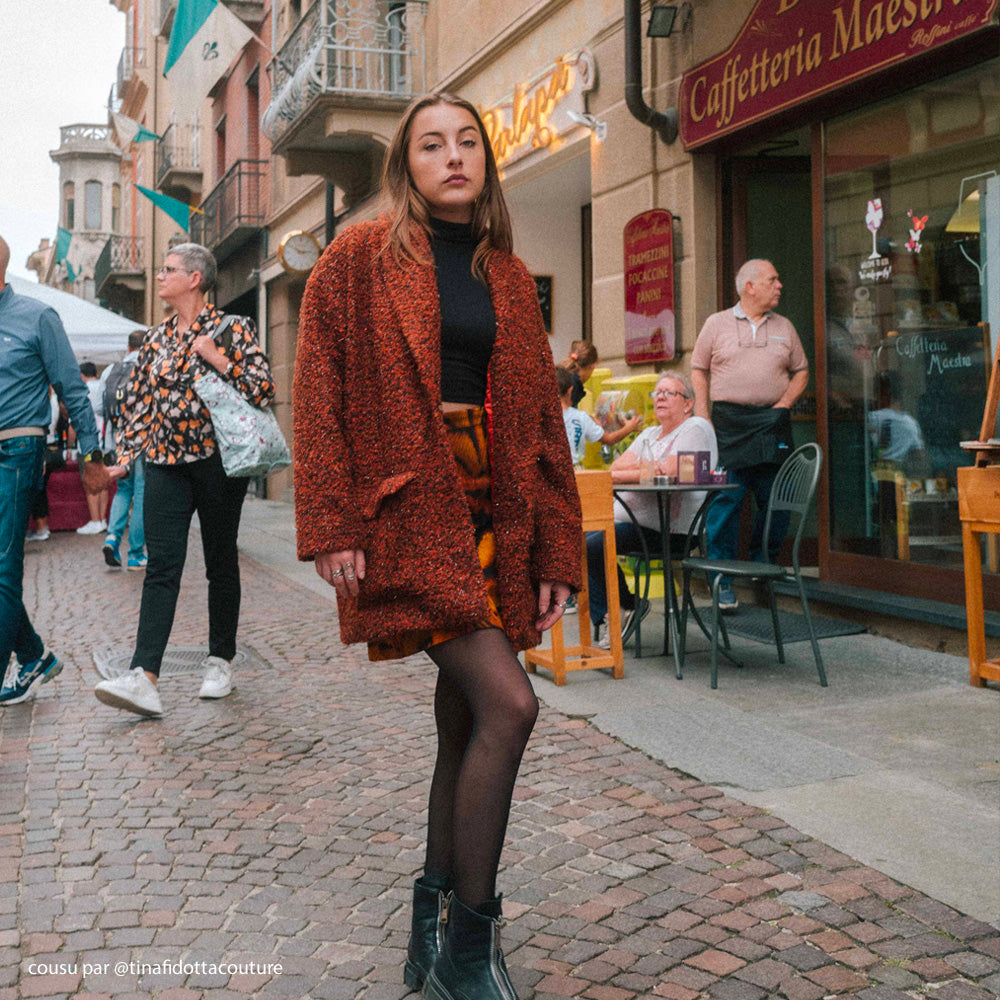 Tissu Manteau, Bouclette - Métallisé, Bagliori