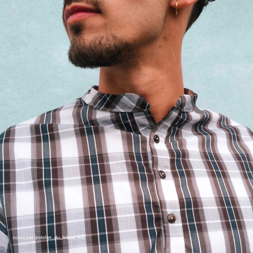 Tissu Popeline, Coton - Carreaux, Quadri