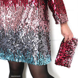 Tissu Tulle Brodé, Paillettes - Dégradé, Aretha