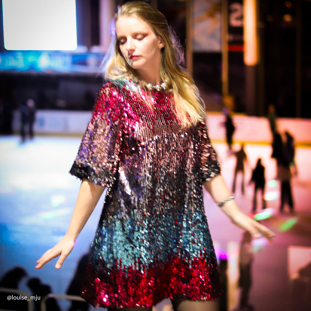 Tissu Tulle Brodé, Paillettes - Dégradé, Aretha