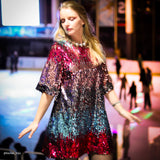 Tissu Tulle Brodé, Paillettes - Dégradé, Aretha