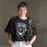 Tissu Velours Brodé, Paillettes - Overlap 2 coloris, Tina