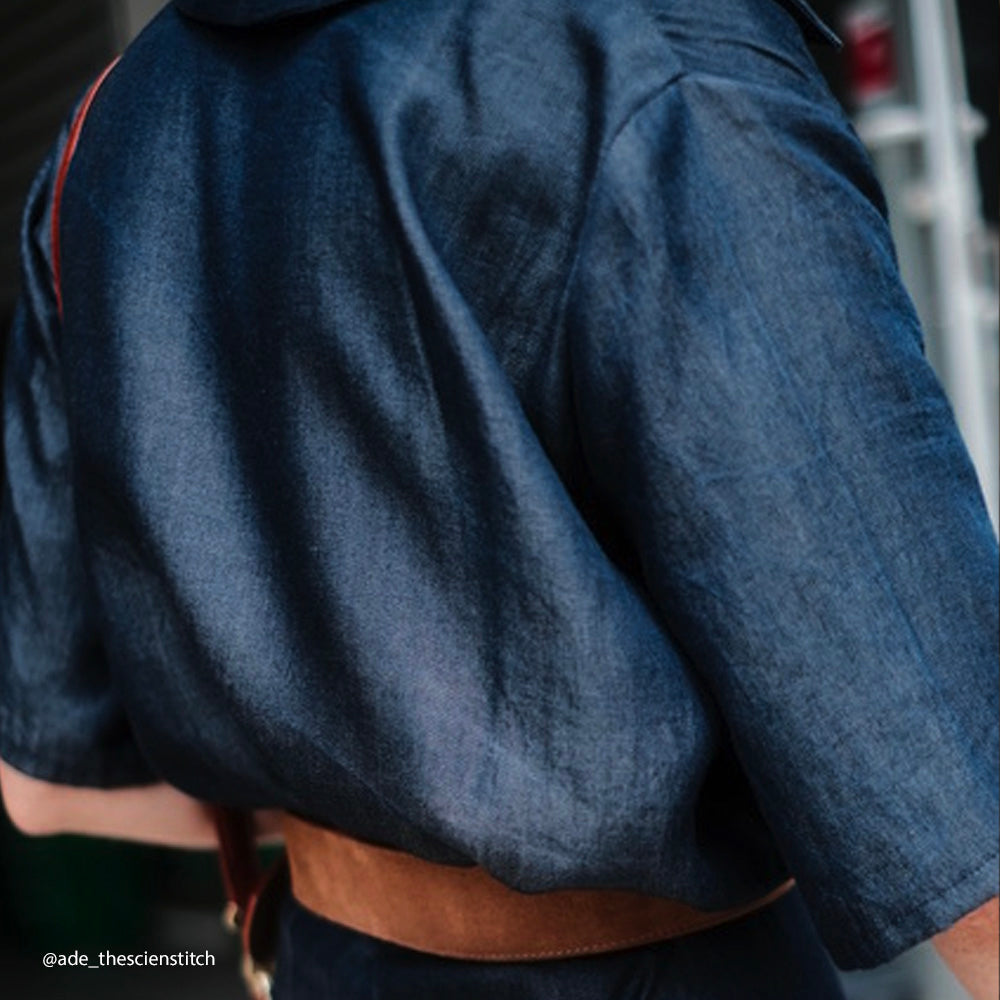 Tissu Denim Souple Léger, Lyocell - Acier, Tens