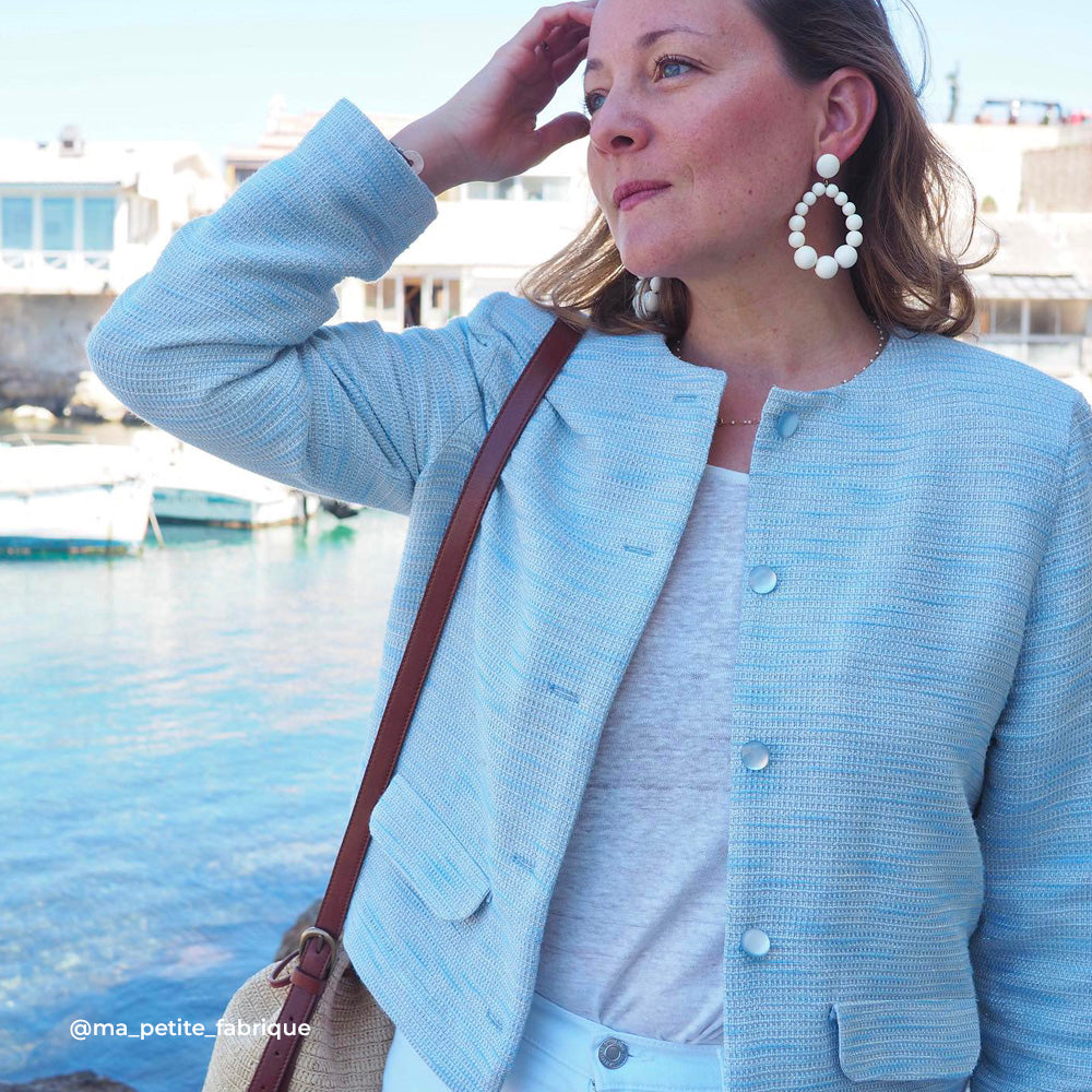 Tissu Tweed, Lin Coton - Métallisé, Lúcio