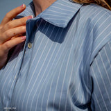 Tissu Popeline Stretch, Coton - Rayé, Bari