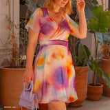 Tissu Mousseline Crinkle, Polyester - Abstrait, Colorissa