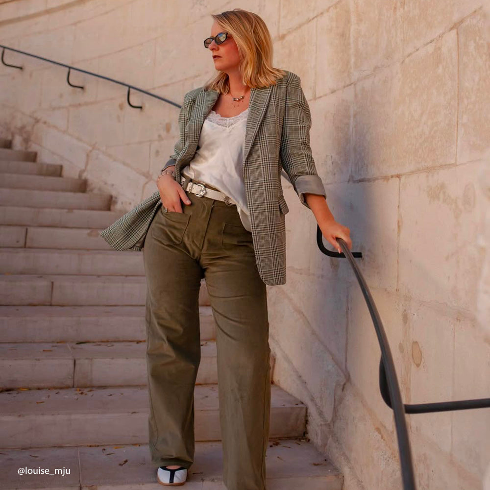 Tissu Velours Milleraies Stretch, Coton - Divers col, Foresta