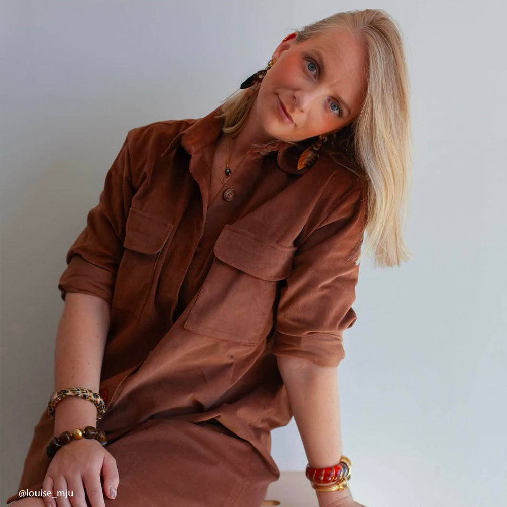 Tissu Velours Milleraies Stretch, Coton - Divers col, Foresta