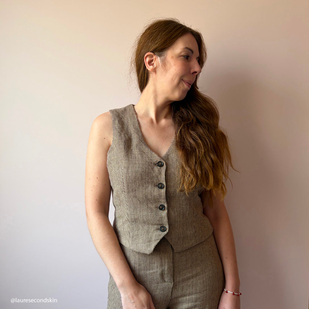 Tissu Tailleur, Lin - Pied de poule, Goito