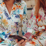 Tissu Satin, Coton Viscose Stretch - Floral, Orchidea