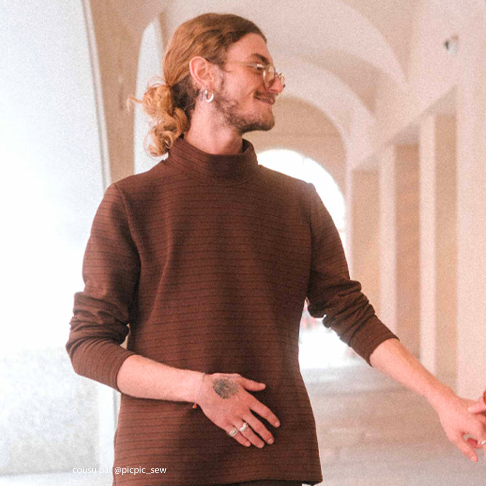 Tissu Jersey Côtelé, Viscose - Rayé, Bottaia