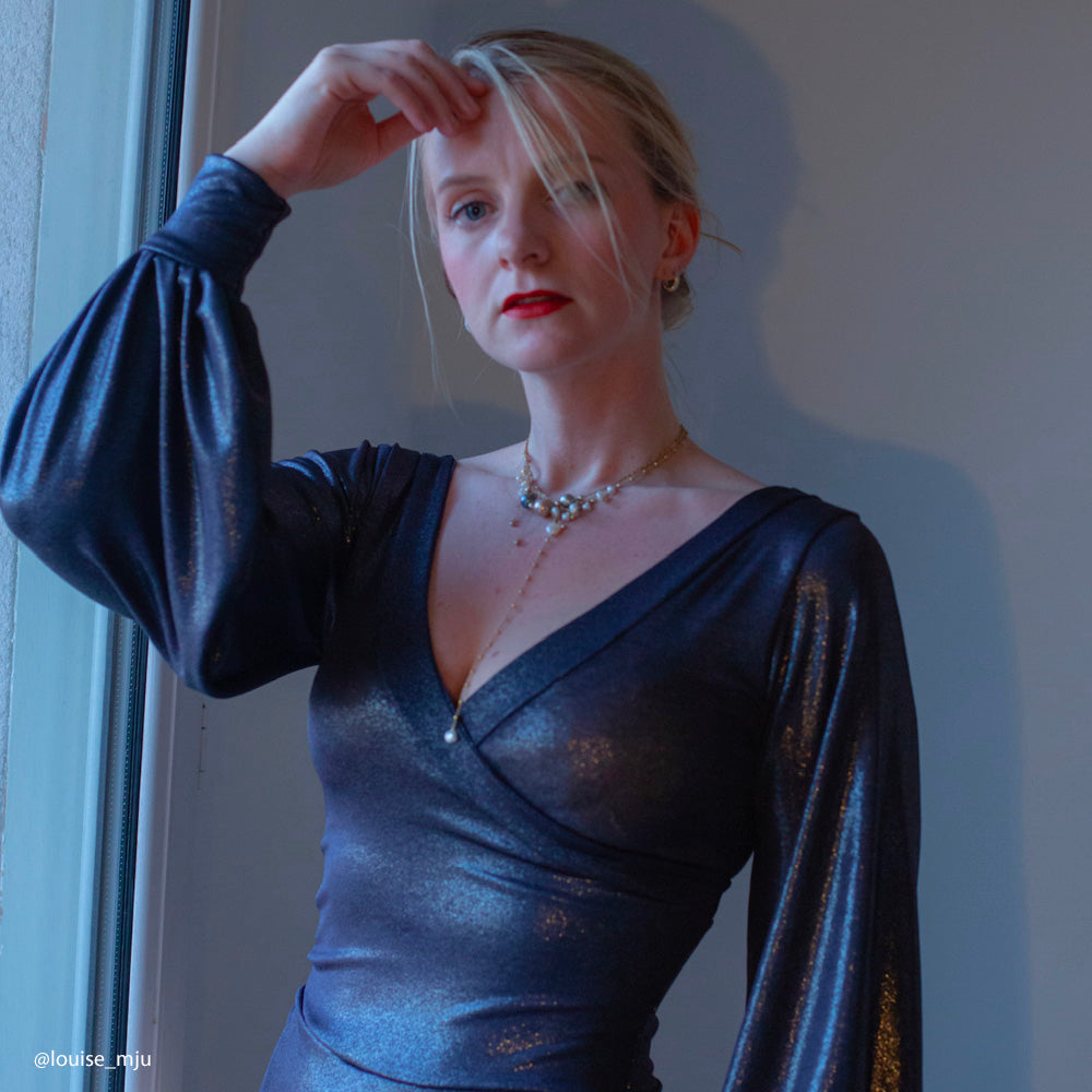 Tissu Maille Jersey, Viscose - Enduit Métallisé, Laurencia