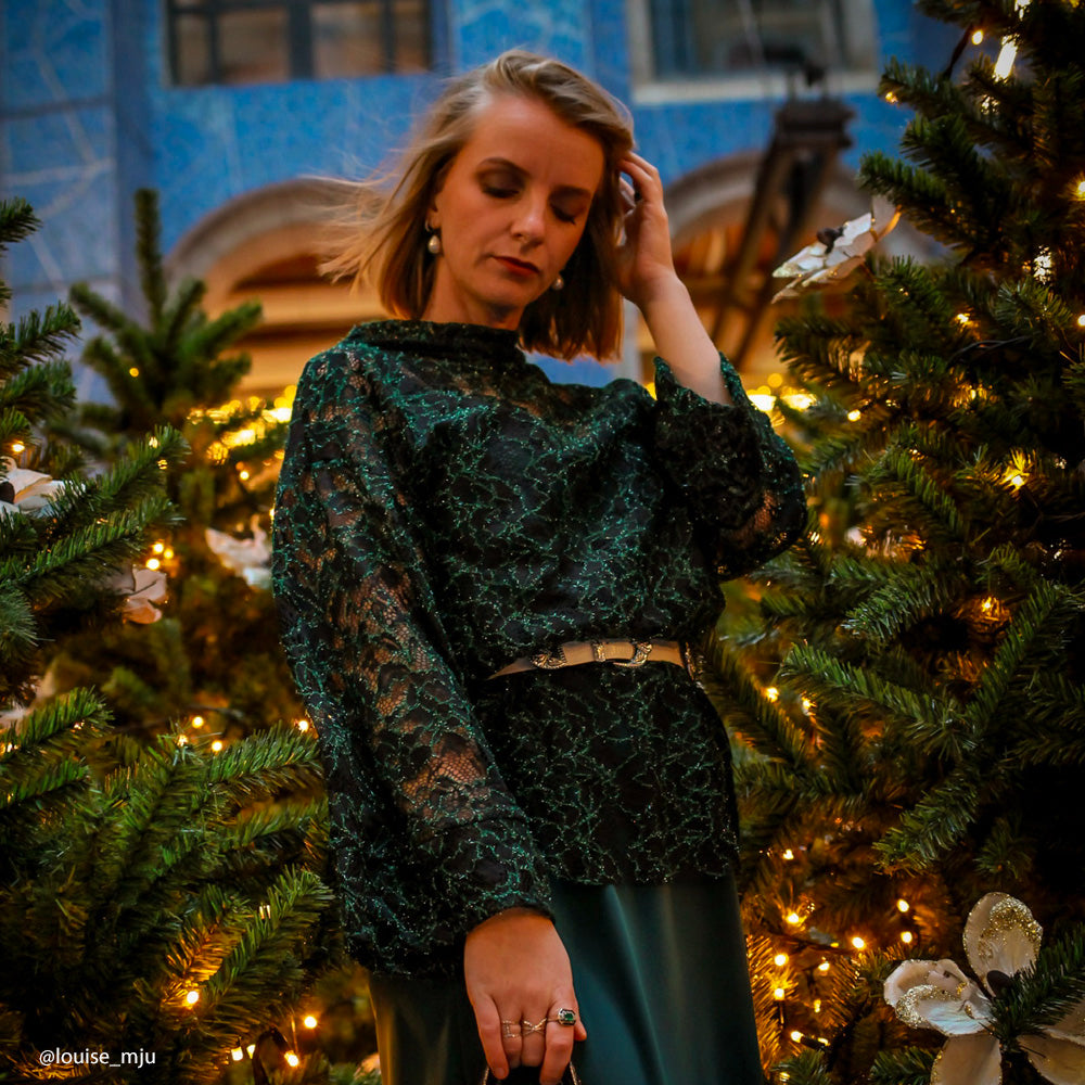 Tissu Dentelle - Métallisé Vert, Lieta