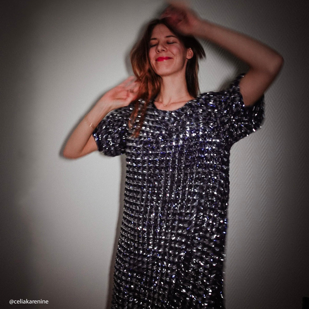 Tissu Tulle Brodé, Paillettes - 3 coloris, Lady