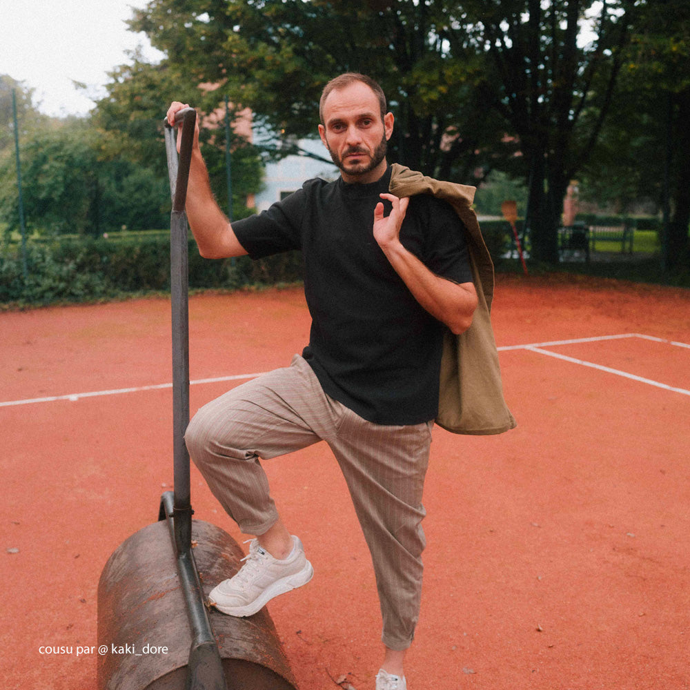 Tissu Gabardine Stretch, Coton - Rayé, Campo