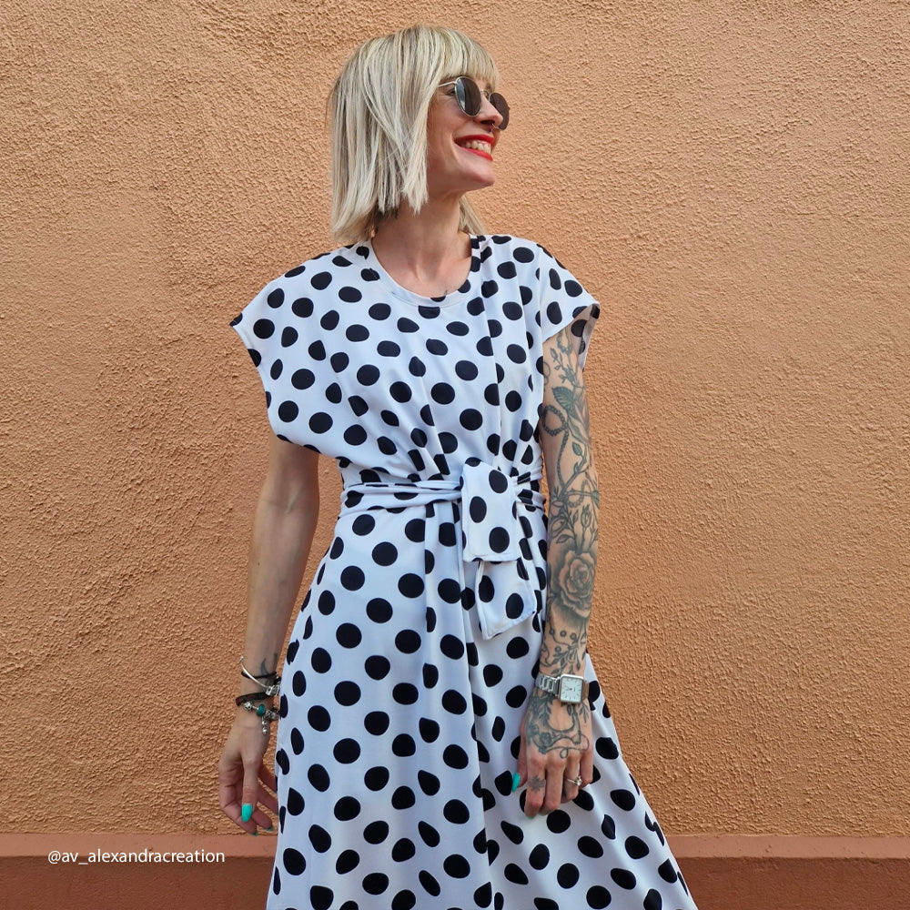 Tissu Maille Jersey - Pois, Vivo