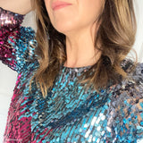 Tissu Tulle Brodé, Paillettes - Dégradé, Aretha