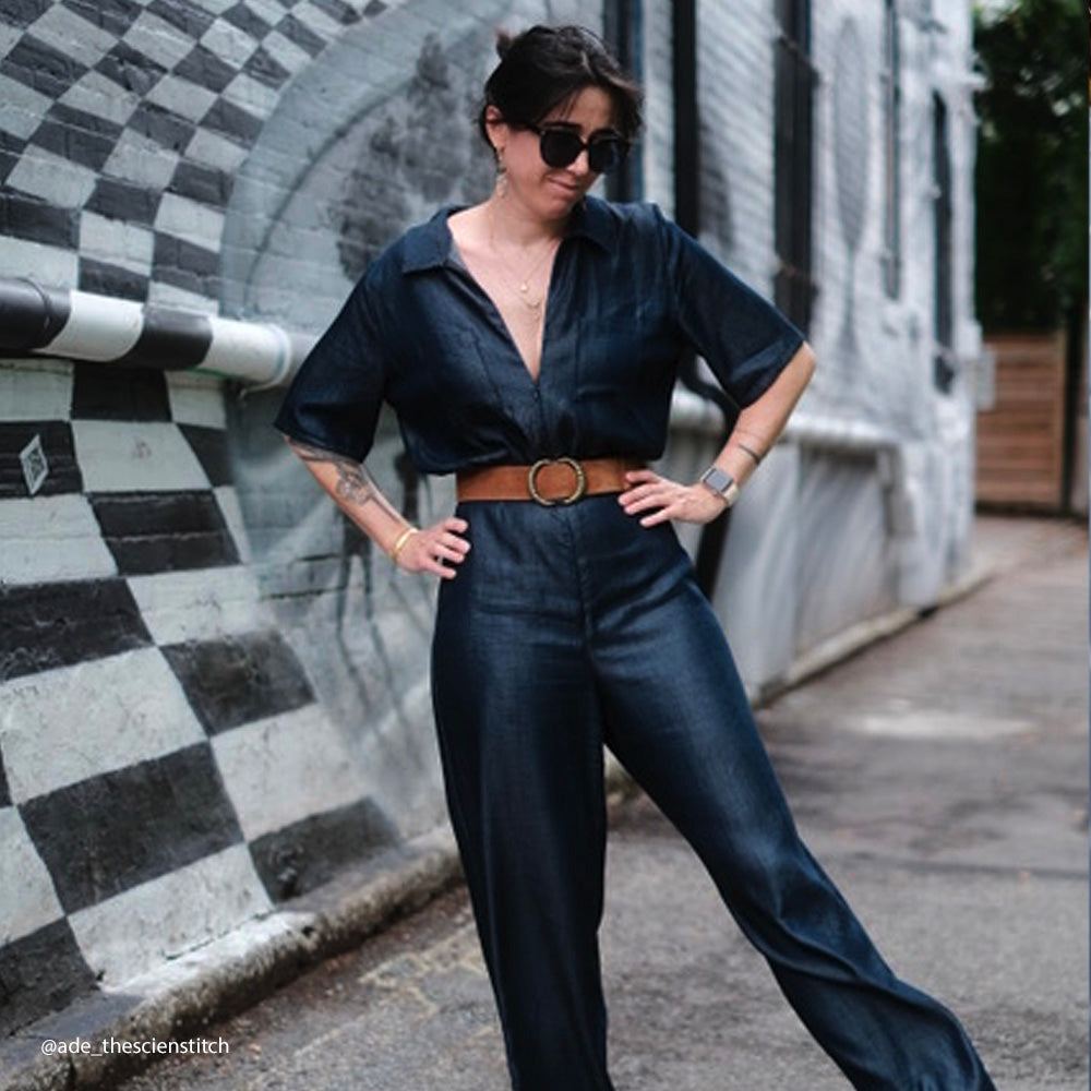 Tissu Denim Souple Léger, Lyocell - Acier, Tens