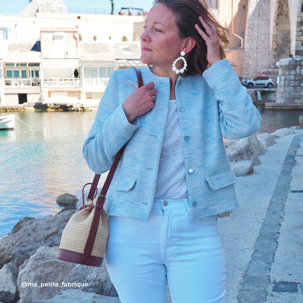 Tissu Tweed, Lin Coton - Métallisé, Lúcio