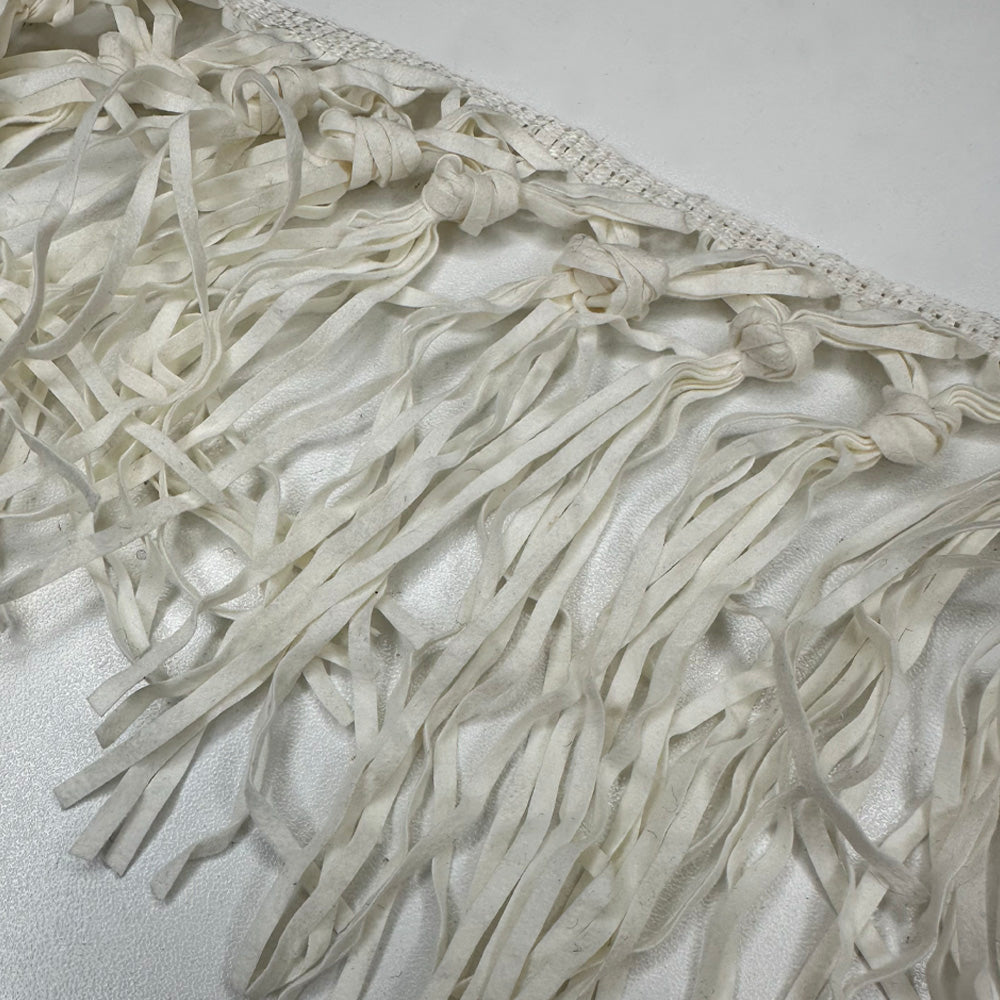 Frange Noué, Simili Daim - Blanc Naturel, Ondella