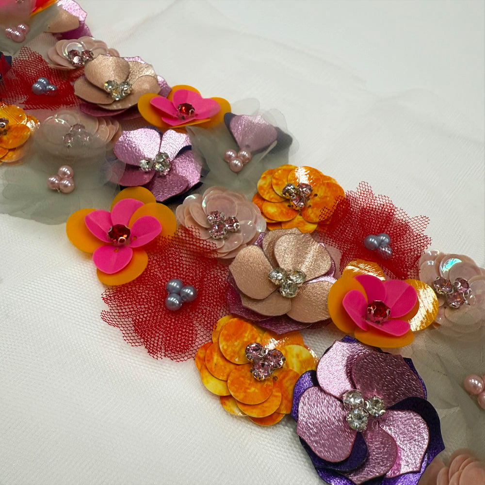 Galon Tulle Brodé - Floral