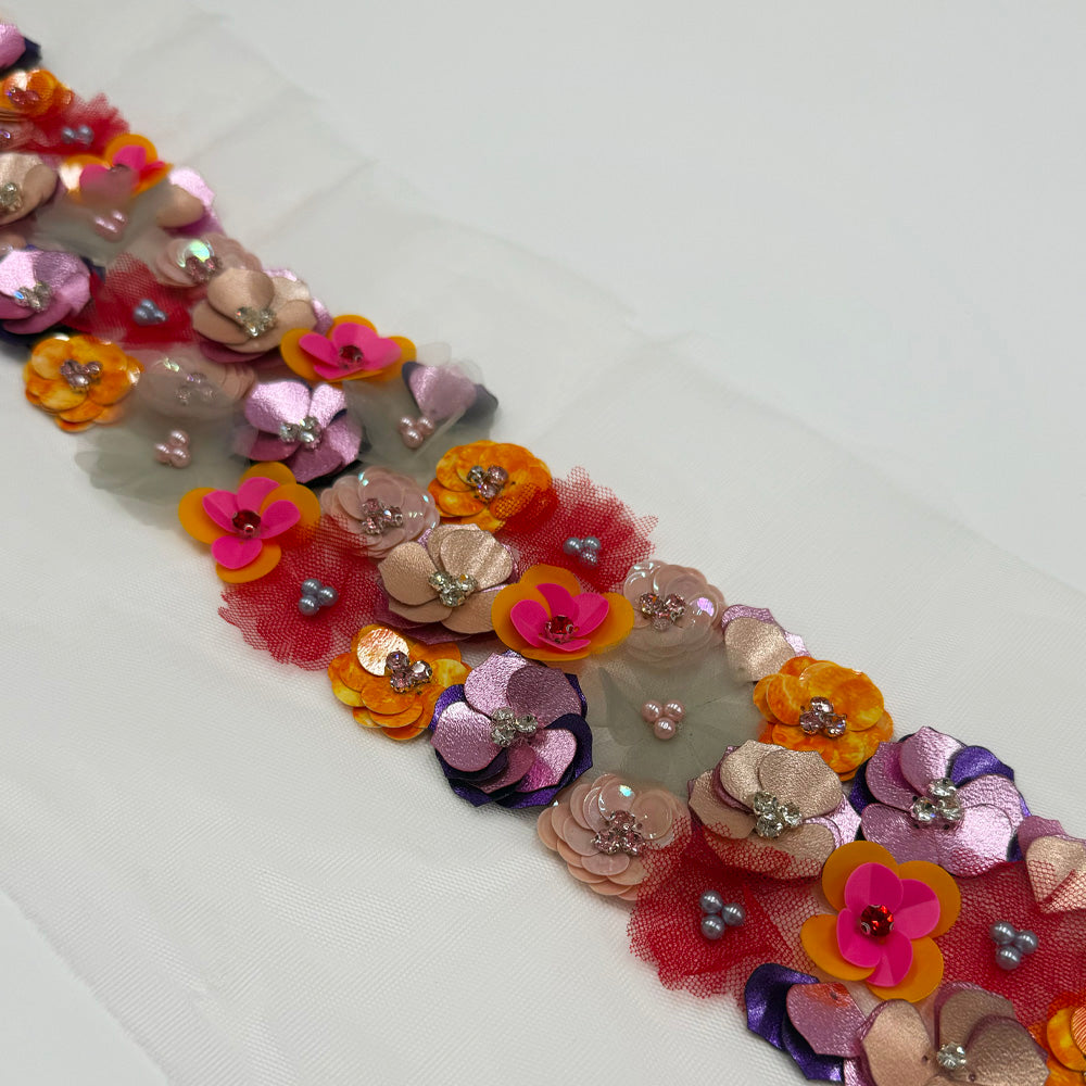 Galon Tulle Brodé - Floral