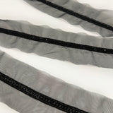 Galon Brodé, Perles Strass - Noir, Preziosa