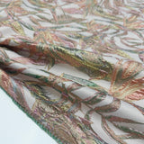 Tissu Brocart, Soie - Métallisé Floral Rose, Cantaria