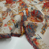 Tissu Brocart, Soie - Métallisé Abstrait Orange, Aquila