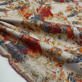 Tissu Brocart, Soie - Métallisé Abstrait Orange, Aquila