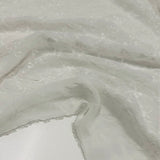 Tissu Georgette Brodé - Blanc Floral, Sognaria