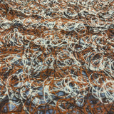 Tissu brodé, Laine Mohair - Camel, Filo