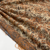 Tissu brodé, Laine Mohair - Camel, Filo