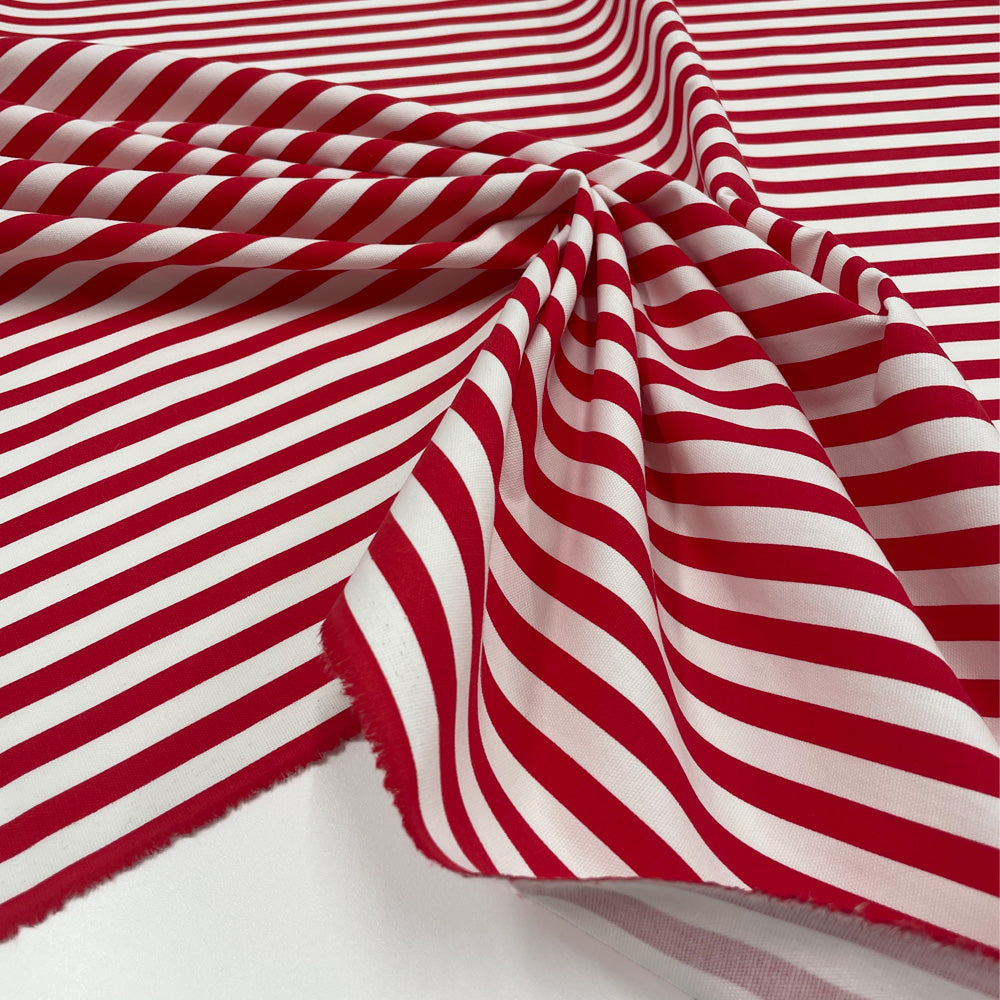 Tissu Canvas, Coton - Rayé, Rosabianca
