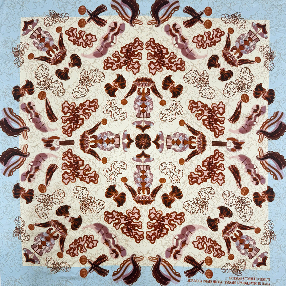 Carré Twill Exclusif, Soie - Abstrait, Camogli