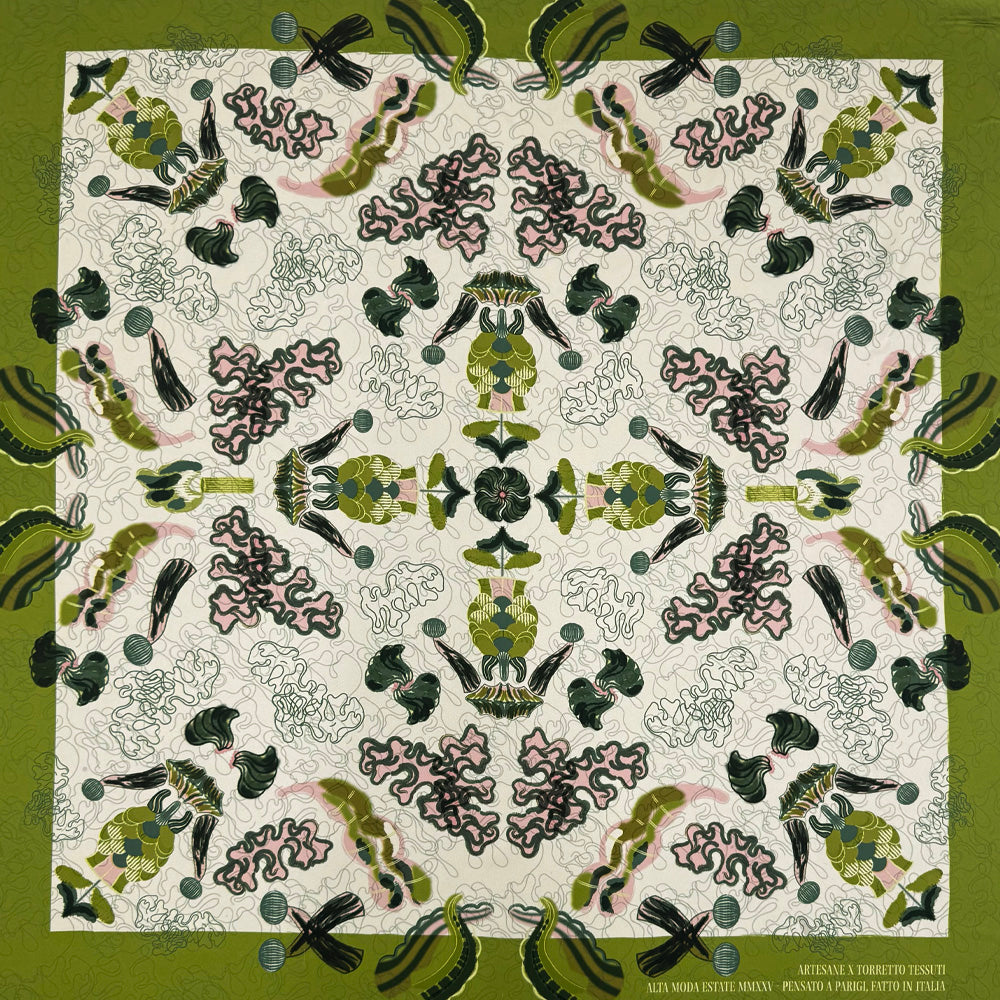 Carré Twill Exclusif, Soie - Abstrait, Camogli