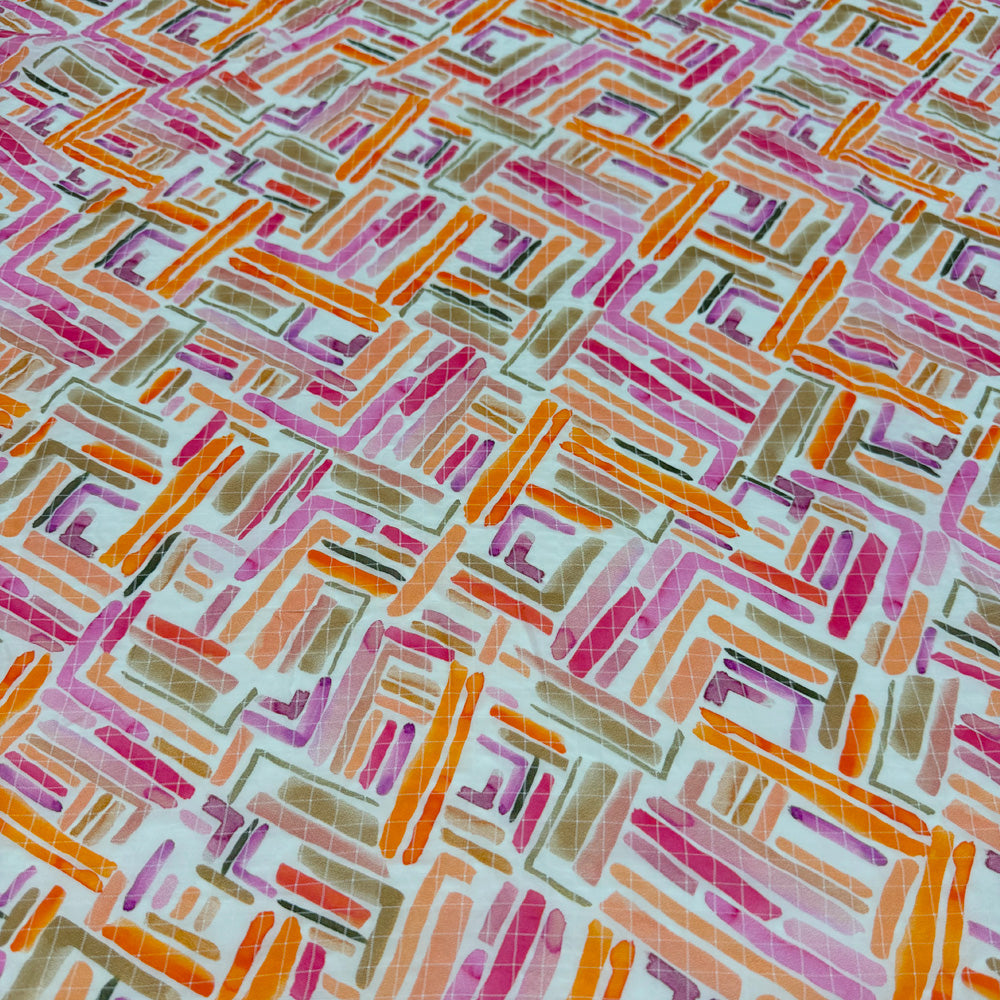 Tissu Seersucker, Rayonne - Géométrique, Jaya