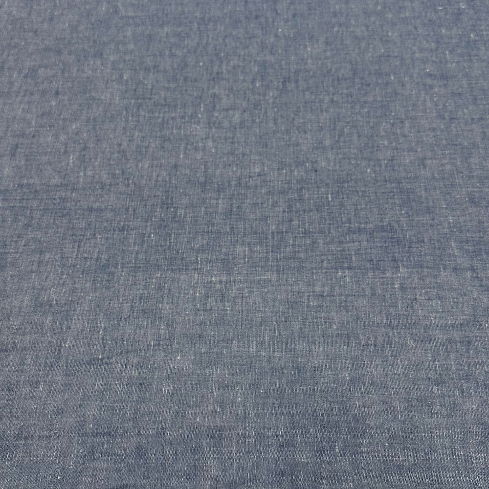 Tissu Denim Chambray Léger, Coton - Bleu, Rohane