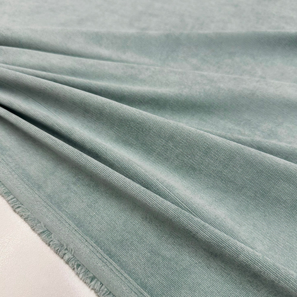 Imperfetto - Tissu Velours Côtelé Stretch - Bleu, Cotelino