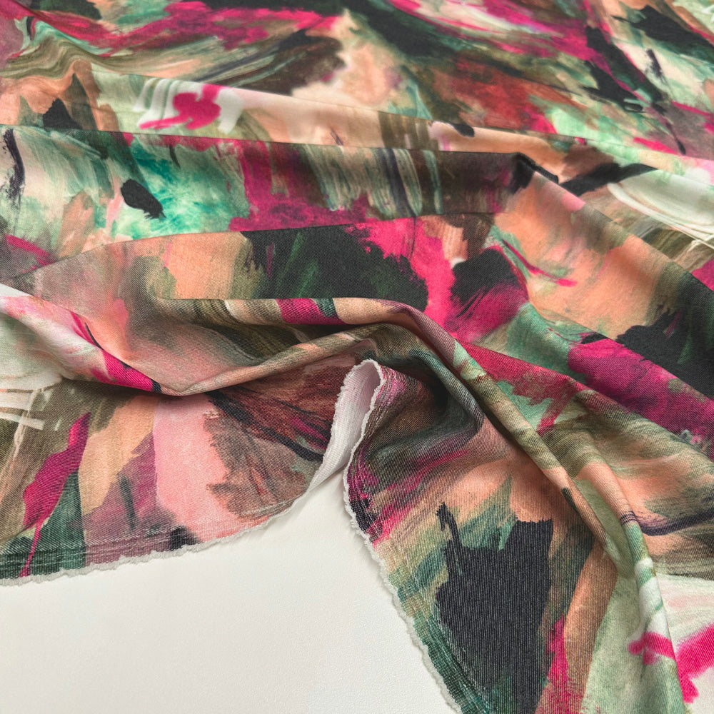 Tissu Denim Léger Stretch, Coton - Abstrait, Ninalia