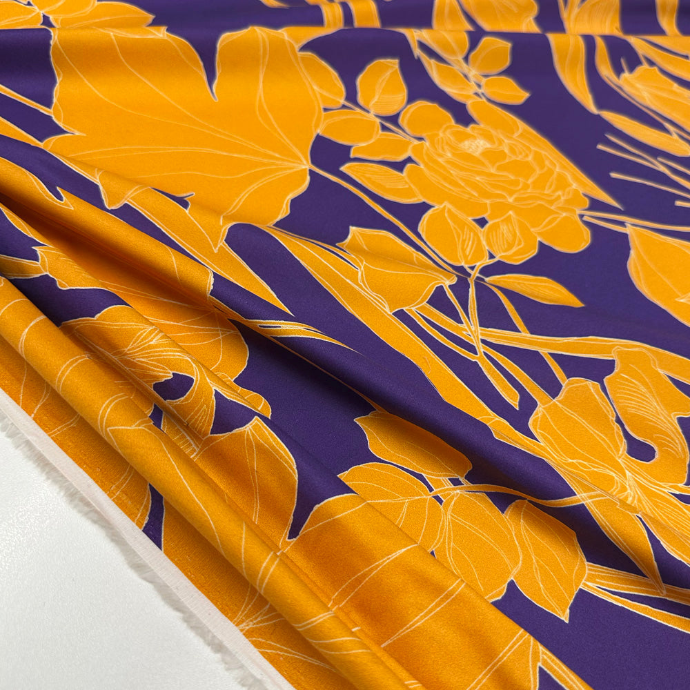 Tissu Satin Stretch, Coton - Floral, Orlena