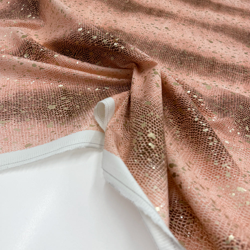 Tissu Denim Coton, Stretch - Animalier Foil, Gekko